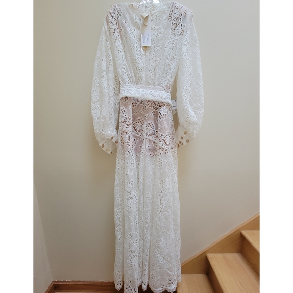 FREE PEOPLE / Bronx and Banco Adele Eyelet Lace Maxi Gown Size/XS - Picture 5 of 16